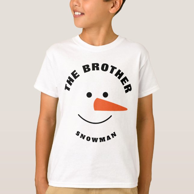 T-shirt Escouade Frère Snowman Visage Correspondant Costum (Devant)