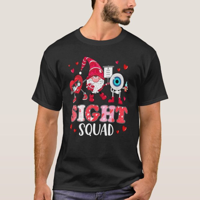 T-shirt Escouade Optométriste Opticien Dabbing Heart Val (Devant)