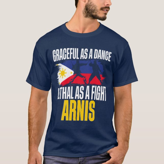 T-shirt Escrima Arnis Martial Arts Gracieux En Danse (Devant)