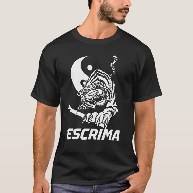 T-shirt Escrima Yin Yang Tiger (Devant)