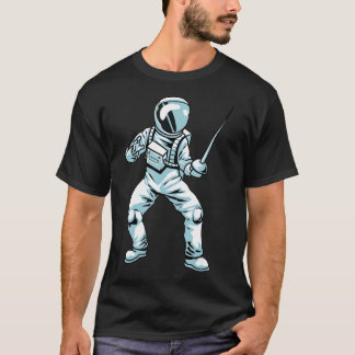 T-shirt Escrime Sport Épée Astronaut Fencer Fighting Fe