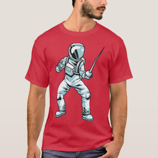 T-shirt Escrime Sport Épée Astronaut Fencer Fighting Fe