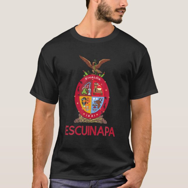 T-shirt Escuinapa Sinaloa Estado De Mexico Escudo Eagle Ag (Devant)