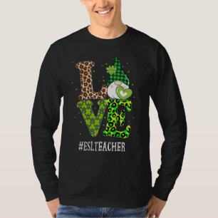 T-shirt Esl Enseignant Aimer Jour de la Saint Patrick Gnom