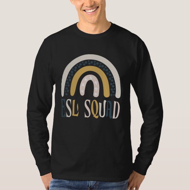 T-shirt ESL Squad Teacher Crew Team Back To School Boho Ra (Devant)