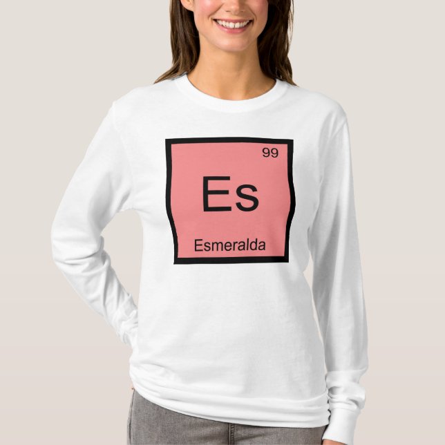 T-shirt Esmeralda Nom Chimie Élément Tableau périodique (Devant)