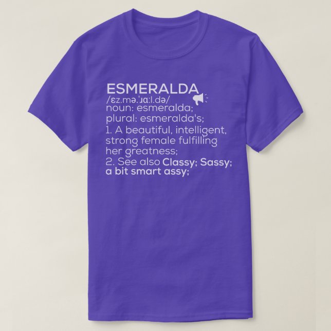 T-shirt Esmeralda Nom Esmeralda Définition Esmeralda Fema (Design devant)
