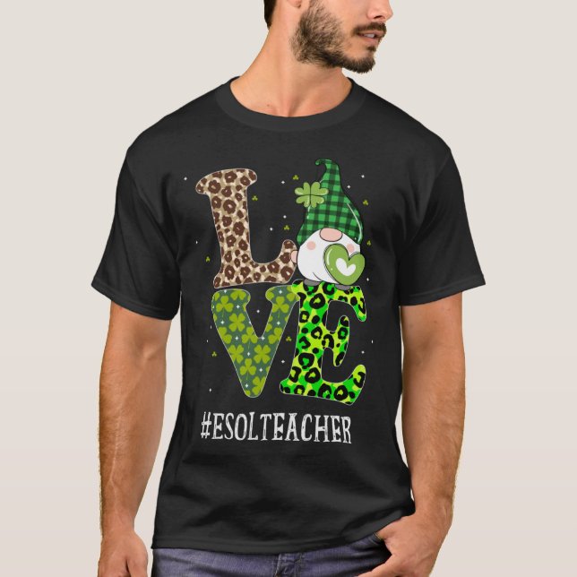 T-shirt ESOL Enseignant Aimer Jour de la Saint Patrick Gno (Devant)
