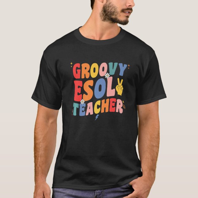 T-shirt Esol super Enseignant Squad Retro Esol Enseignant  (Devant)