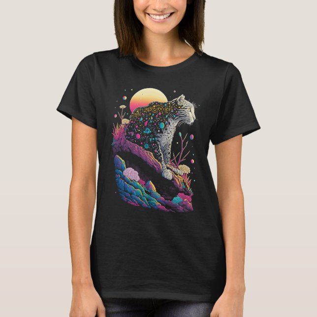 T-shirt Esoteric Leopard Crystals Cute Illustration  3 (Devant)