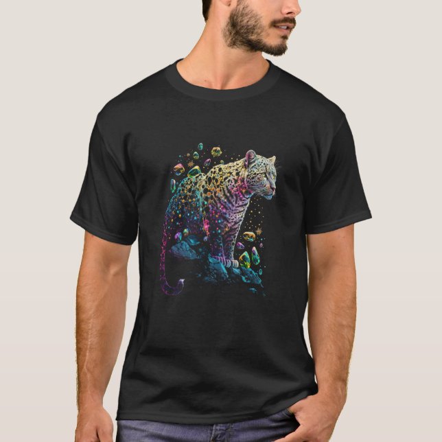 T-shirt Esoteric Leopard Crystals Cute Illustration  4 (Devant)