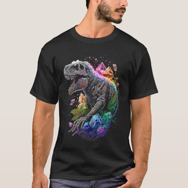 T-shirt Esoteric Rex Trex Crystals Cute Illustration  3 (Devant)