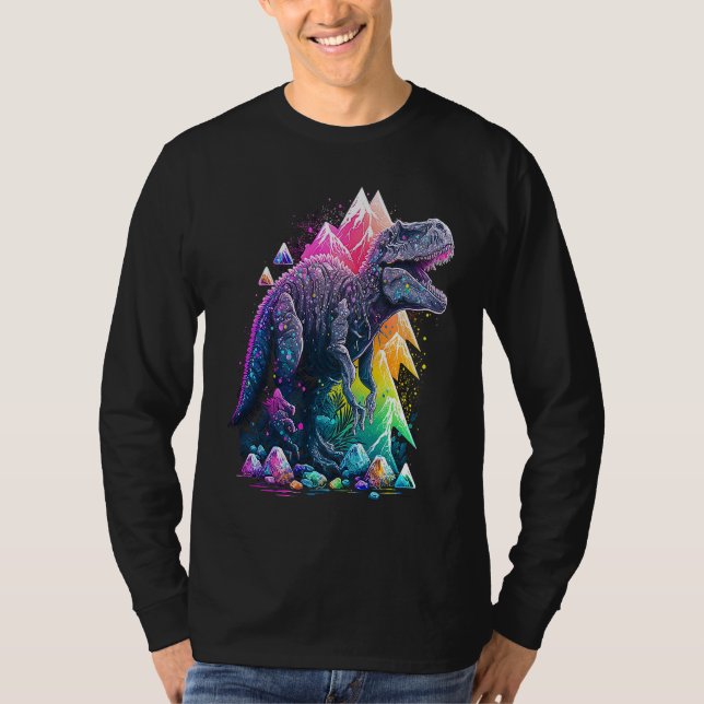 T-shirt Esoteric Rex Trex Crystals Cute Illustration  6 (Devant)