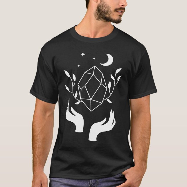 T-shirt Esoteric Spiritual Moon Flower Line (Devant)