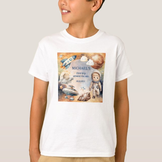 T-shirt Espace Anniversaire Premier Voyage Autour Du Solei (Devant)