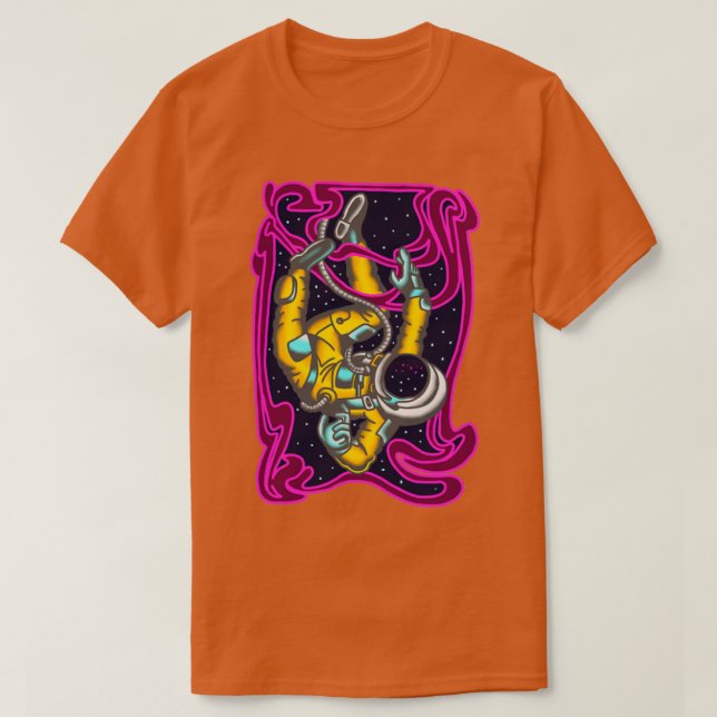 T-shirt espace astronaute psychédélique (Design devant)