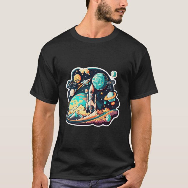 T-shirt Espace Astronaute Science Planètes Espace Pour (Devant)