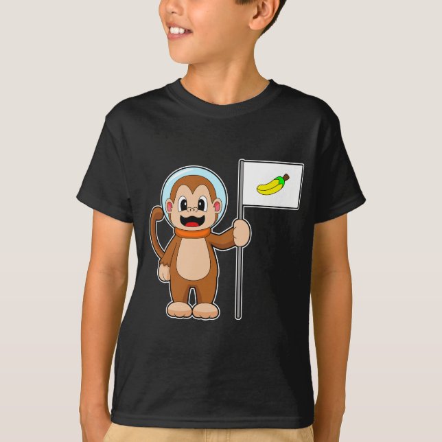 T-shirt Espace astronaute singe banane (Devant)