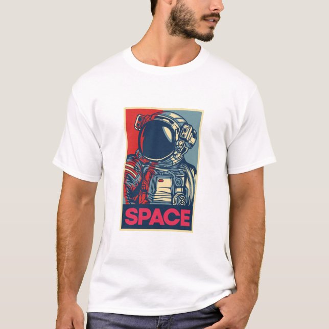 T-shirt Espace coloré des astronautes modernes (Devant)