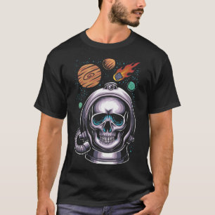T-shirt Espace de casque de crâne de l'astronaute