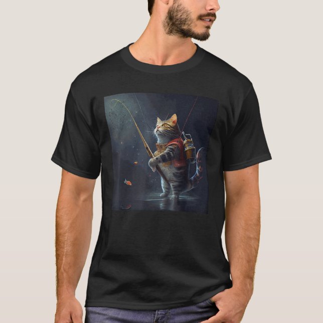 T-shirt Espace de pêche au chat (Devant)