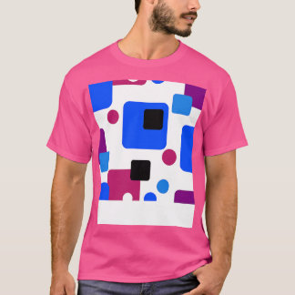 T-shirt Espace de rêve Abstrait rétro Magenta Bleu noir su