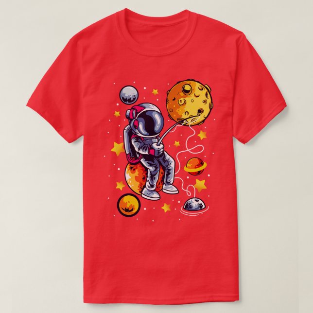 T-shirt Espace des astronautes de pêche (Design devant)