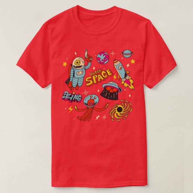 T-shirt Espace dessiné (Design devant)