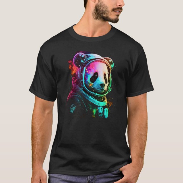 T-shirt Espace Explorer Panda Astronaute cosmique Cool Ani (Devant)