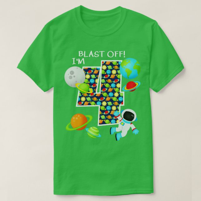 T-shirt Espace extra-atmosphérique 4e anniversaire 4 ans S (Design devant)