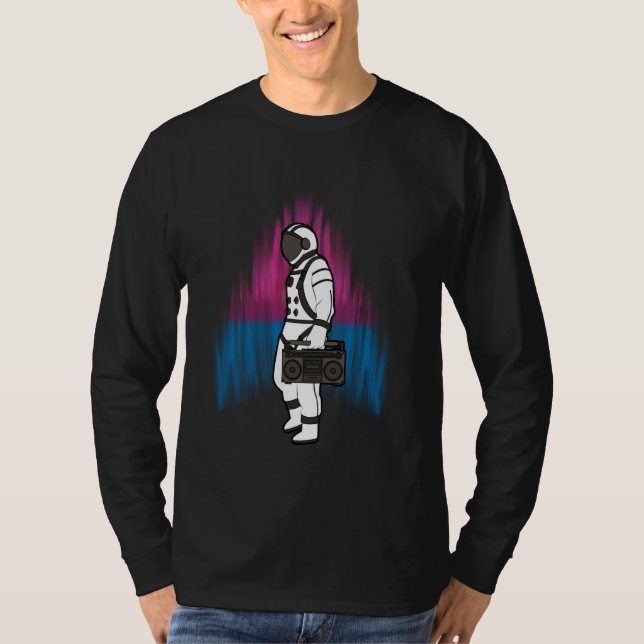 T-shirt Espace graphique de l'astronaute cool Boombox (Devant)