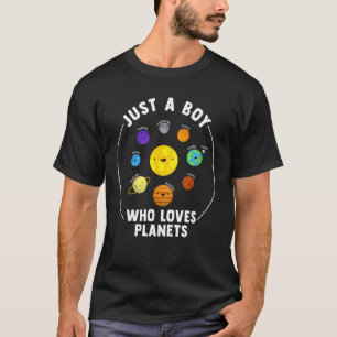 T-shirt Espace Juste Un Garçon Qui Aime Les Planètes Systè