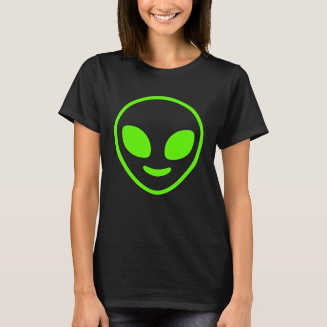 T-shirt Espace OVNI vert simple Alien (Devant)