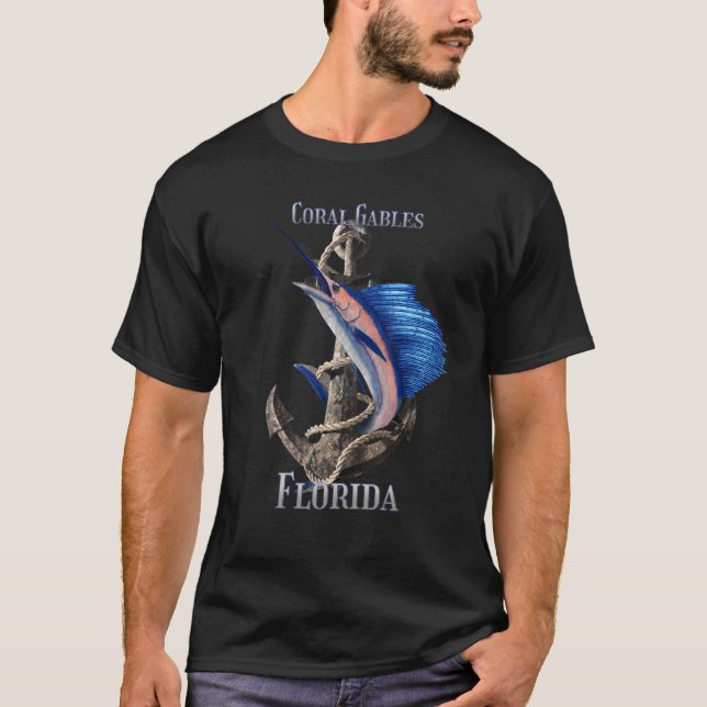 T-shirt Espadon Gables Floride Marlin Océan Pêche (Devant)