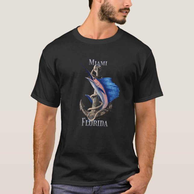T-shirt Espadon Marlins pêche océanique Miami Floride (Devant)