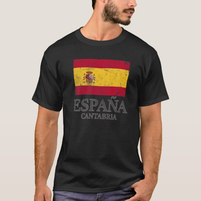 T-shirt Espagne Cantabrie Drapeau Voyage Europe Vacances P (Devant)