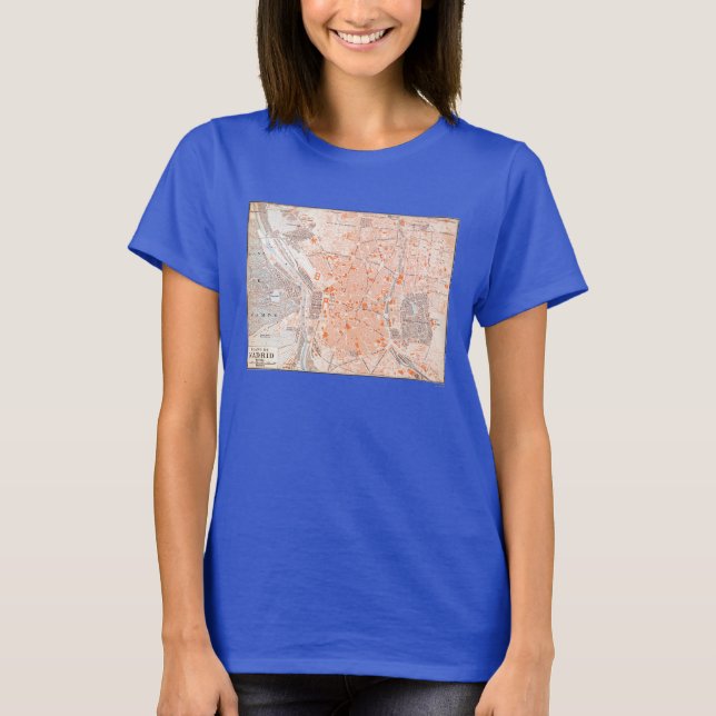 T-shirt Espagne : Carte de Madrid, C1920 (Devant)