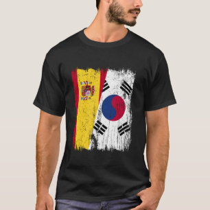 T-shirt Espagne Corée du Sud Demi-drapeau Espagnol Sud-cor