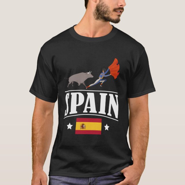 T-shirt Espagne Drapeau Bull battant l'espagnol (Devant)