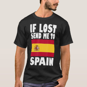 T-shirt Espagne Drapeau design Si perdu envoyez-moi en Esp
