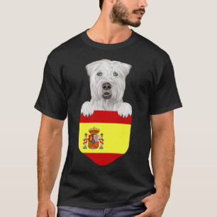 T-shirt Espagne Drapeau Doux Roue Chien Terrier En Pock