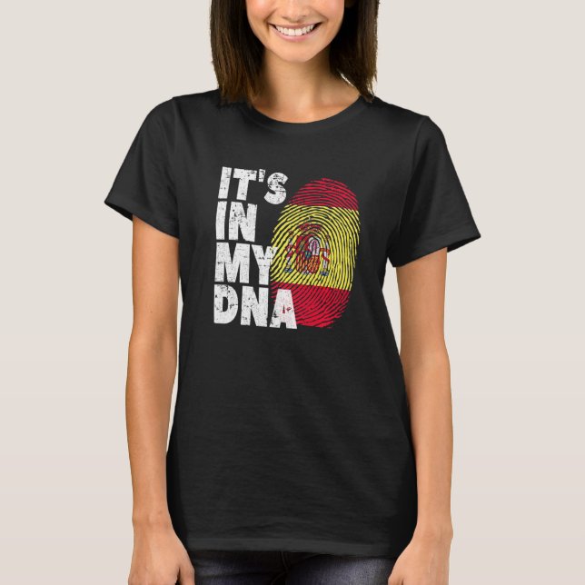 T-shirt Espagne Drapeau espagnol C'est dans mon ADN emprei (Devant)