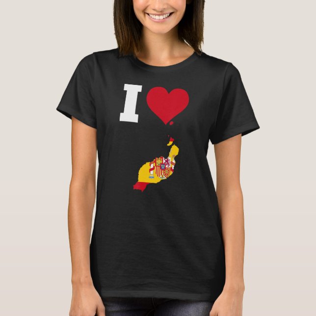 T-shirt Espagne Drapeau pour Lanzarote I Love Lanzarote (Devant)