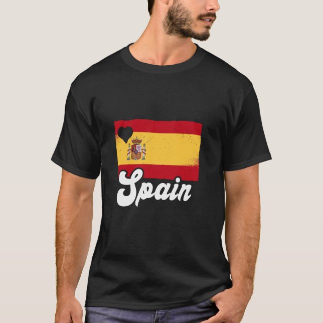 T-shirt Espagne Drapeau Pride Coeur España Fiers Racines E (Devant)
