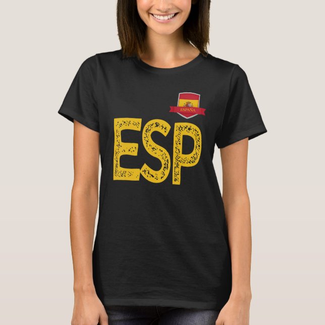 T-shirt Espagne Espagne España Human Flag Letter E, S et P (Devant)