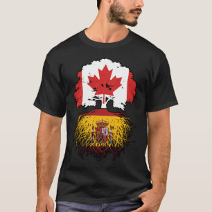 T-shirt Espagne Espagnol Canada drapeau des racines de l'a