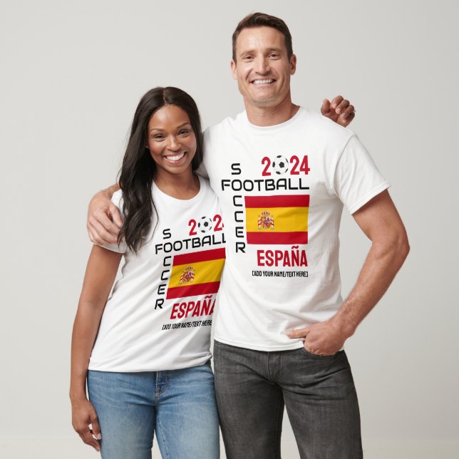 T-shirt ESPAGNE ESPAÑA Football Coutume 2024 TOUTE ANNÉE (Unisexe)