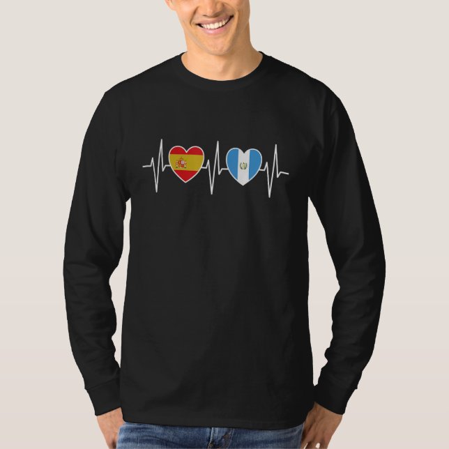T-shirt Espagne et Guatemala Drapeau guatémaltèque Drapeau (Devant)