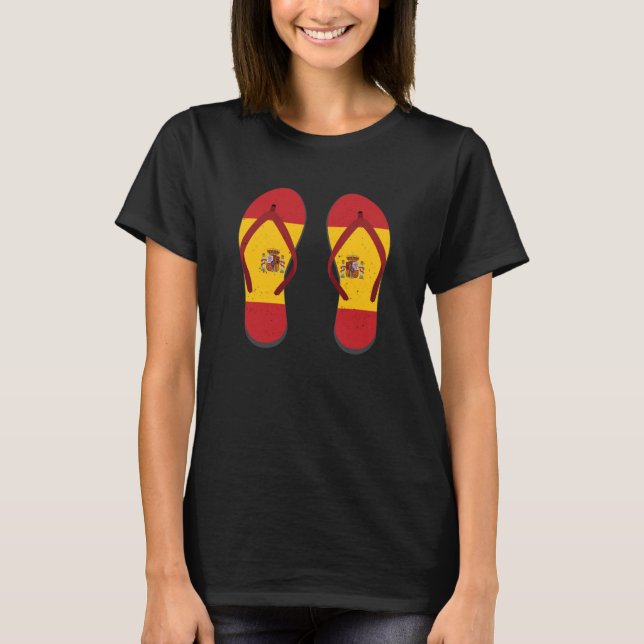 T-shirt Espagne Flip Flops drapeau espagnol Madrid Barcelo (Devant)