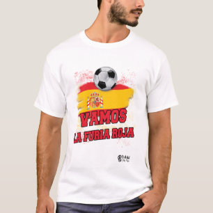 T-shirt Espagne Football Vamos La Furia Roja 1 Blanc